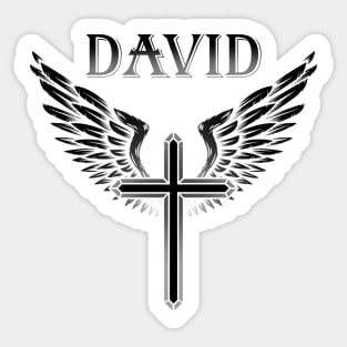 David Inverted Cross Wings Sticker